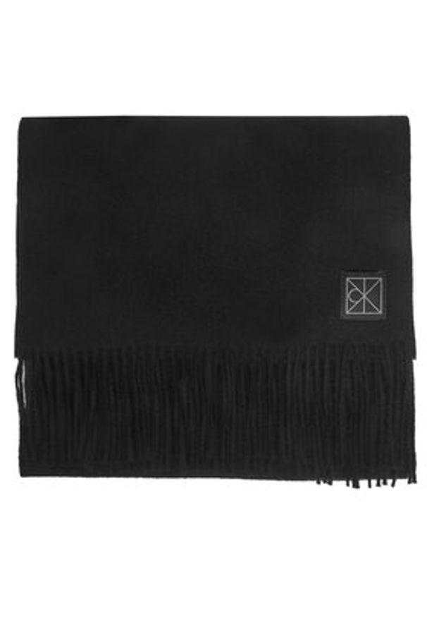 Calvin Klein Szalik Emblem LV04D8060G Czarny. Kolor: czarny. Materiał: wełna