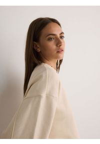 Reserved - Bluza oversize - jasnożółty. Kolor: żółty. Materiał: dzianina, bawełna #1