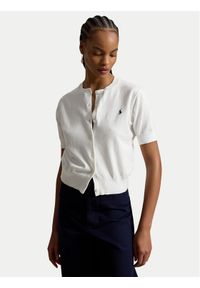 Polo Ralph Lauren Kardigan 211A12718001 Biały Regular Fit. Typ kołnierza: polo. Kolor: biały. Materiał: bawełna #1