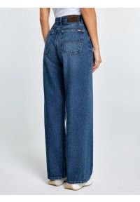 Big-Star - Jeansy damskie z szeroką nogawką niebieskie Atrea 389. Okazja: na co dzień. Stan: podwyższony. Kolor: niebieski. Styl: casual, klasyczny, vintage, elegancki #4