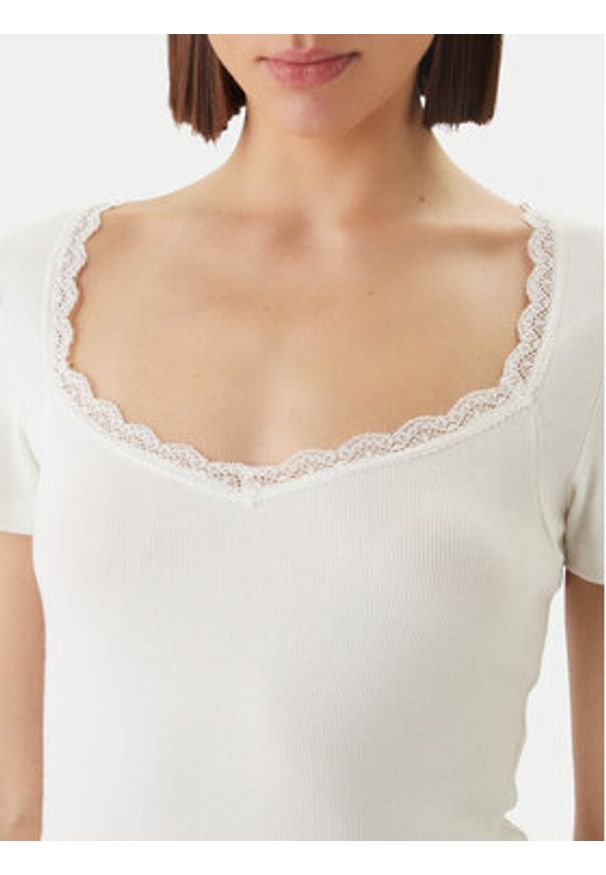 Morgan Bluzka 261-DAMOUR Biały Slim Fit. Kolor: biały. Materiał: wiskoza