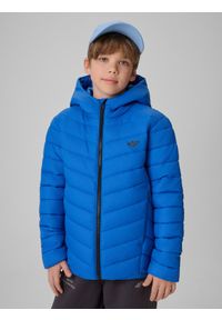4f - 4F Kurtka z wypełnieniem syntetycznym chłopięca - niebieska 134 (8-9 lat). Okazja: na co dzień, na uczelnię. Kolor: niebieski. Materiał: syntetyk. Sezon: lato. Styl: casual #1