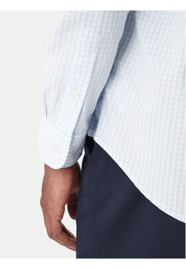 TOMMY HILFIGER - Tommy Hilfiger Koszula Gingham MW0MW41713 Błękitny Regular Fit. Kolor: niebieski. Materiał: bawełna