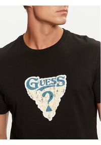 Guess T-Shirt M4BI44 I3Z14 Czarny Slim Fit. Kolor: czarny. Materiał: bawełna