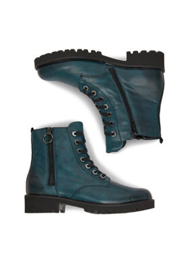 Remonte Trzewiki D8671-12 Turkusowy. Kolor: turkusowy. Materiał: skóra