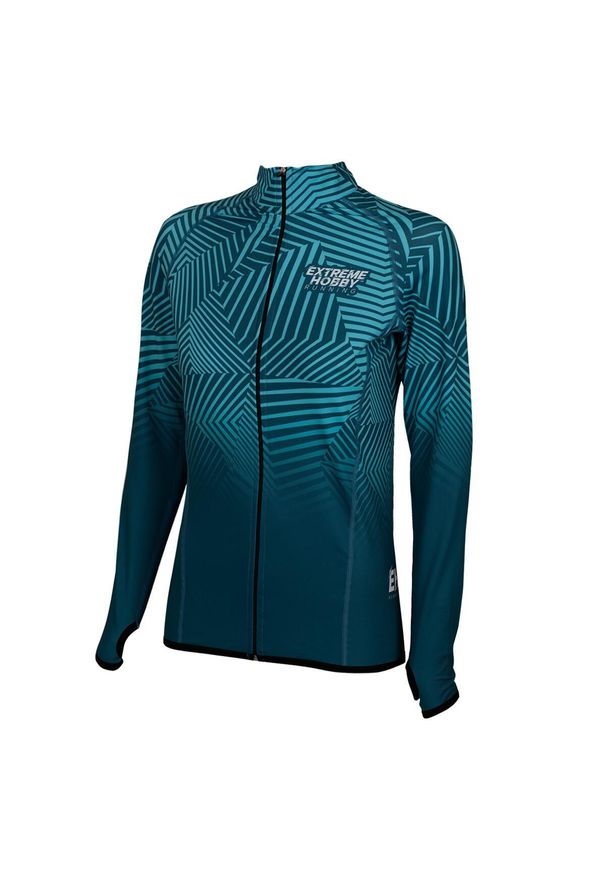 Bluza damska do biegania rozpinana EXTREME HOBBY CALEIDOSCOPE. Kolor: niebieski, turkusowy, wielokolorowy. Materiał: elastan, poliester. Sezon: wiosna, jesień. Sport: bieganie