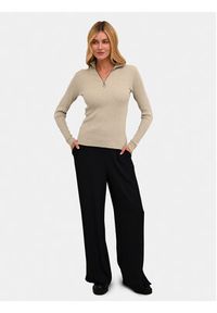 Kaffe Sweter Ellie 10508348 Beżowy Slim Fit. Kolor: beżowy. Materiał: wiskoza #5