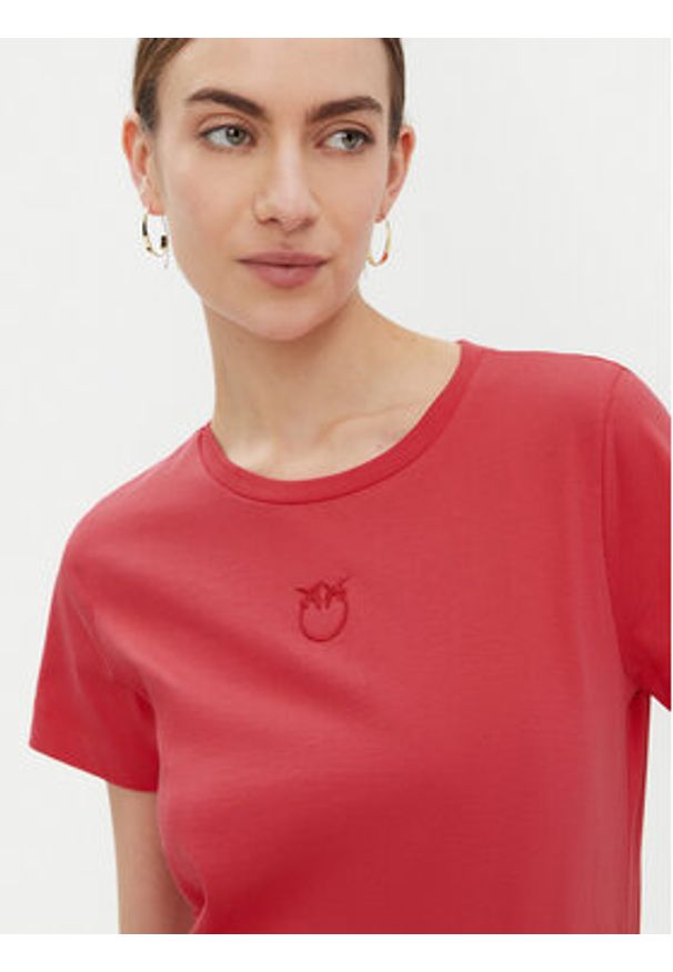 Pinko - PINKO T-Shirt 100355 A2HN Czerwony Regular Fit. Kolor: czerwony. Materiał: bawełna