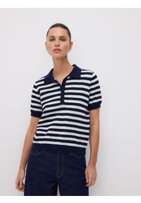 Reserved - Sweter z krótkim rękawem - wielobarwny. Materiał: dzianina, bawełna. Długość rękawa: krótki rękaw. Długość: krótkie #1