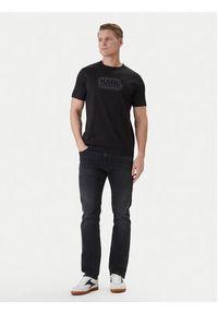 Karl Lagerfeld - KARL LAGERFELD T-Shirt 755060 562242 Czarny Regular Fit. Typ kołnierza: dekolt w karo. Kolor: czarny. Materiał: bawełna #5