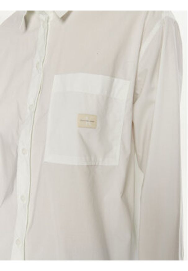 Calvin Klein Jeans Koszula J20J224436 Biały Relaxed Fit. Kolor: biały. Materiał: bawełna