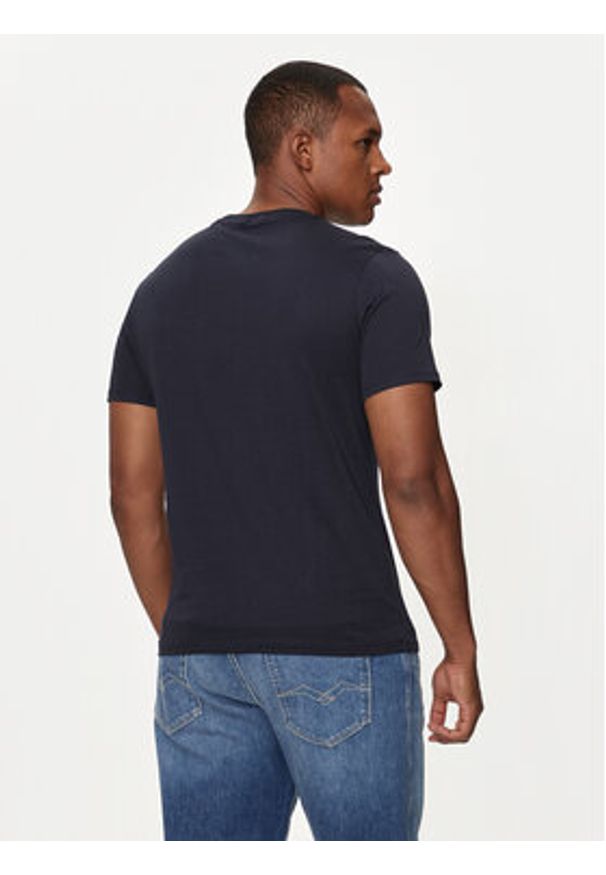 Guess Jeans T-Shirt M4YI55 K8HM0 Granatowy Slim Fit. Kolor: niebieski. Materiał: bawełna