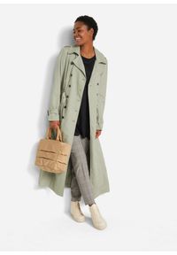 bonprix - Długi T-shirt z wiskozy z falbaną. Kolor: czarny. Materiał: wiskoza. Długość: długie #3