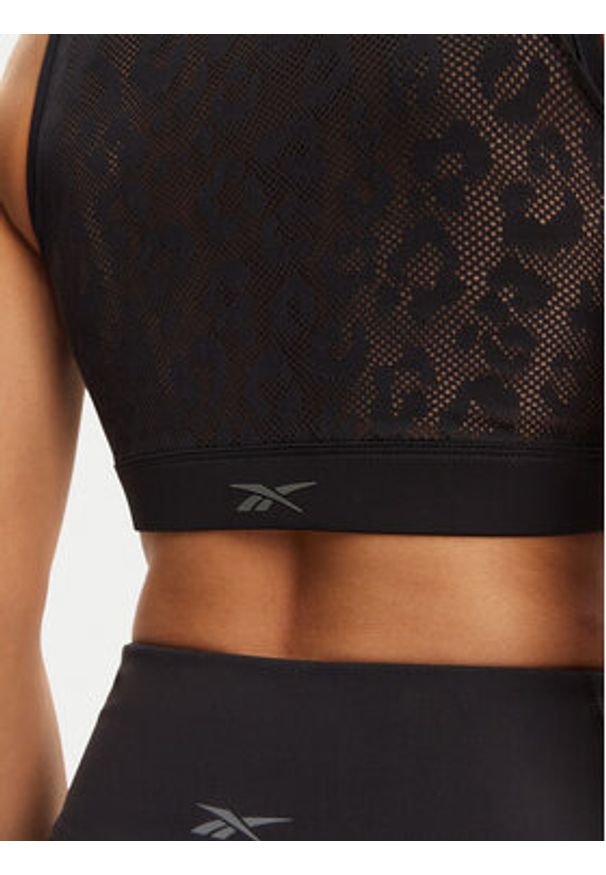 Reebok Biustonosz braletka Mesh Bralette 118654 Czarny. Kolor: czarny. Materiał: syntetyk