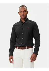 Polo Ralph Lauren Koszula Bsr 710772290 Czarny Custom Fit. Typ kołnierza: polo. Kolor: czarny. Materiał: bawełna #2