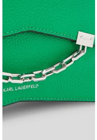 Karl Lagerfeld torebka skórzana kolor zielony. Kolor: zielony. Materiał: skórzane #7