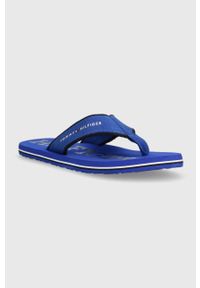 TOMMY HILFIGER - Tommy Hilfiger japonki CLASSIC HILFIGER BEACH męskie kolor niebieski FM0FM04617. Kolor: niebieski #3