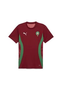 Puma - Męska koszulka przedmeczowa Maroko PUMA Intense Red Archive Green. Kolor: czerwony, zielony, wielokolorowy. Sport: piłka nożna