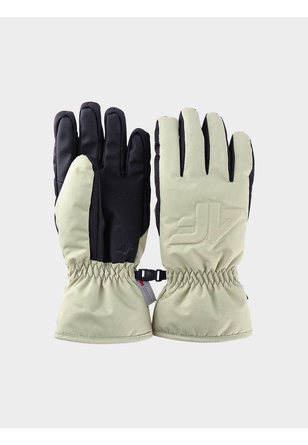 4f - 4F Rękawice narciarskie Thinsulate damskie - oliwkowe/khaki XL. Kolor: oliwkowy, wielokolorowy, brązowy. Materiał: elastan, tkanina, materiał, dzianina, syntetyk. Technologia: Thinsulate. Sezon: zima. Sport: narciarstwo