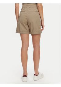 TOMMY HILFIGER - Tommy Hilfiger Szorty materiałowe WW0WW42457 Beżowy Regular Fit. Kolor: beżowy. Materiał: lyocell, bawełna
