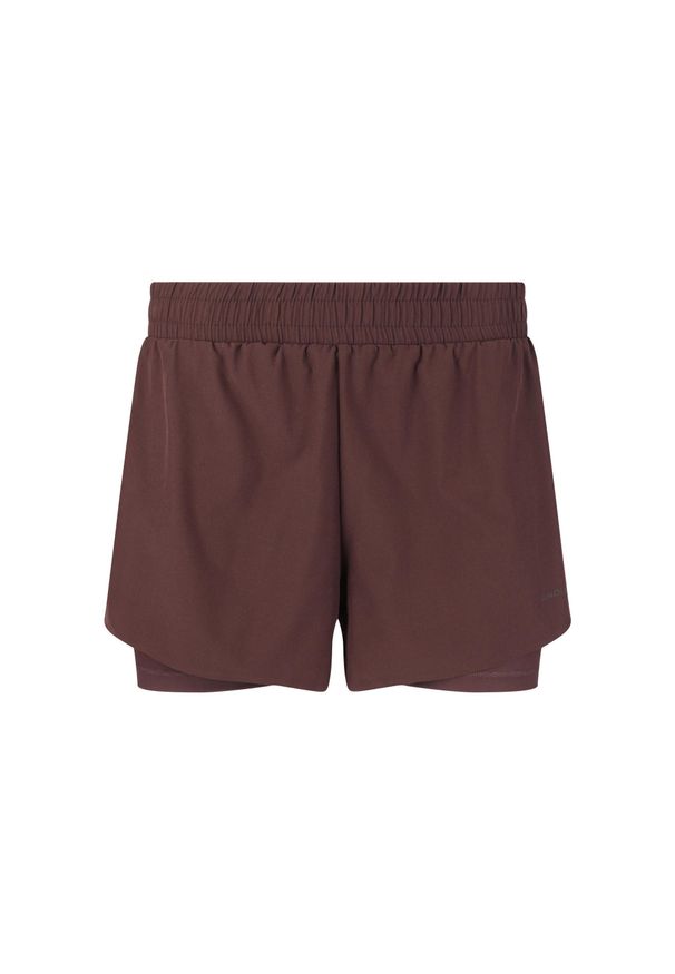 ENDURANCE - Damskie szorty 2 w 1 Endurance Val. Kolor: czerwony, wielokolorowy, brązowy. Sport: bieganie