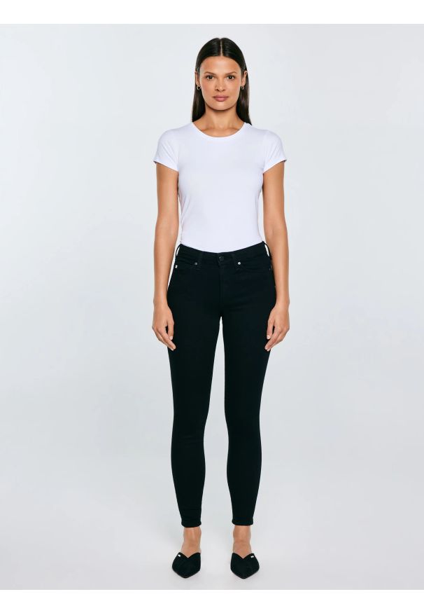 Big-Star - Jeansy damskie push up z wysokim stanem czarne Melinda High Waist 915. Stan: podwyższony. Kolor: czarny. Styl: sportowy, rockowy