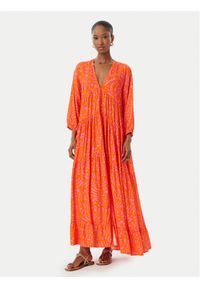 LOLA CASADEMUNT Sukienka letnia LS2616079 Pomarańczowy Relaxed Fit. Kolor: pomarańczowy. Materiał: wiskoza. Sezon: lato #1