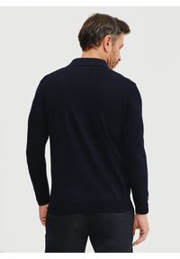 Pako Lorente - PAKO LORENTE – Sweter polo w kolorze granatowym. Okazja: na co dzień. Typ kołnierza: polo. Kolor: niebieski, czarny. Materiał: wiskoza, poliester. Sezon: wiosna. Styl: casual