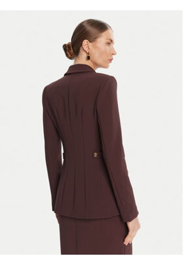 Elisabetta Franchi Marynarka GI-175-56E2 Bordowy Regular Fit. Kolor: czerwony. Materiał: syntetyk