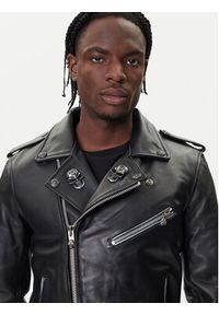 NEW ROCK Kurtka skórzana W-NRLMJ076-S1 Czarny Regular Fit. Kolor: czarny. Materiał: skóra. Styl: rockowy #5
