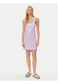 Guess Sukienka codzienna E3GP03 JA914 Fioletowy Regular Fit. Okazja: na co dzień. Kolor: fioletowy. Materiał: bawełna. Typ sukienki: proste. Styl: casual #5
