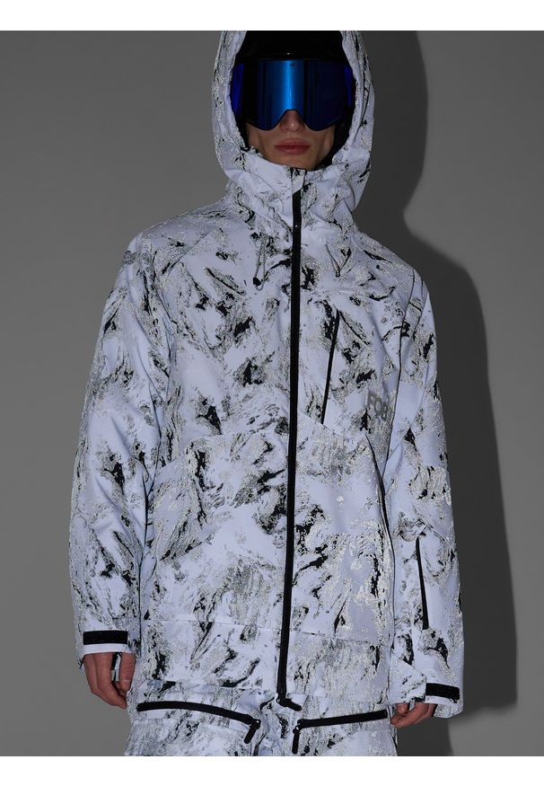 4f - 4F Kurtka snowboardowa membrana 15000 męska - multikolor XXL. Kolor: wielokolorowy. Materiał: poliester, materiał. Długość rękawa: raglanowy rękaw. Sezon: zima