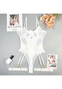 Intica - Zestaw trzyczęściowy z body na specjalne okazje Biggy. Kolor: biały. Materiał: materiał. Wzór: aplikacja