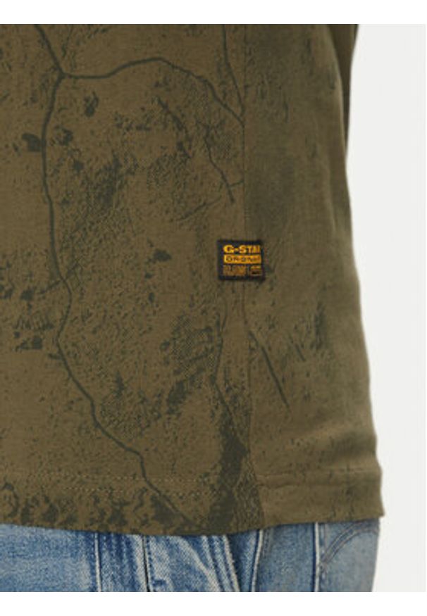G-Star RAW - G-Star Raw T-Shirt Wash D25973-C338 H343 Zielony Regular Fit. Kolor: zielony. Materiał: bawełna