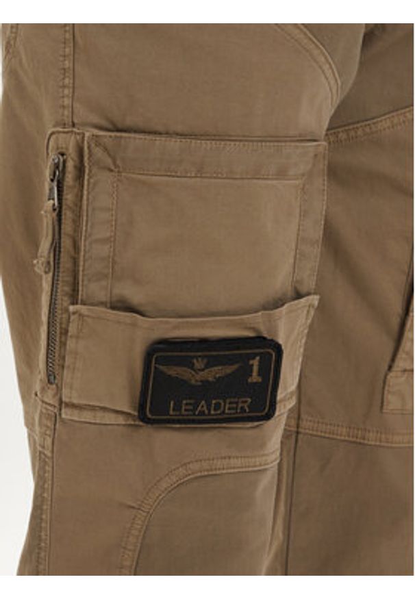 Aeronautica Militare Spodnie cargo 261PA1387UCT01493 Khaki Regular Fit. Kolor: brązowy. Materiał: bawełna