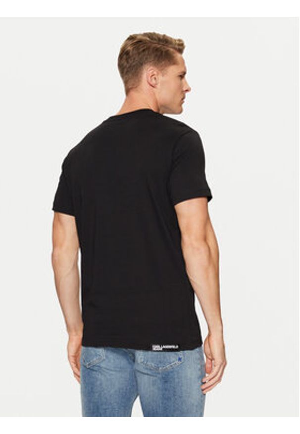 Karl Lagerfeld Jeans T-Shirt A1M17003 Czarny Slim Fit. Kolor: czarny. Materiał: bawełna