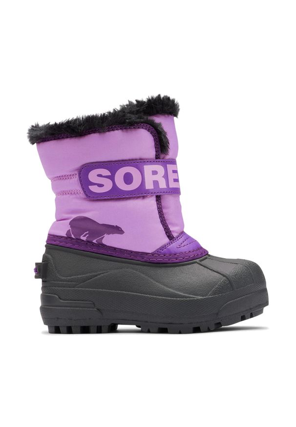 sorel - Śniegowce dziecięce Sorel Snow Commander. Kolor: fioletowy. Sezon: zima. Sport: turystyka piesza