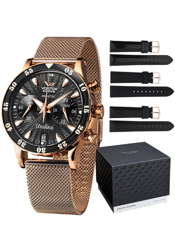 Zegarek damski Vostok Europe VK64-515B568B różowe złoto. Kolor: złoty, wielokolorowy, różowy