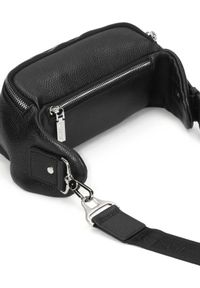 Kazar - Czarna nerka męska. Kolor: czarny. Materiał: skóra #7