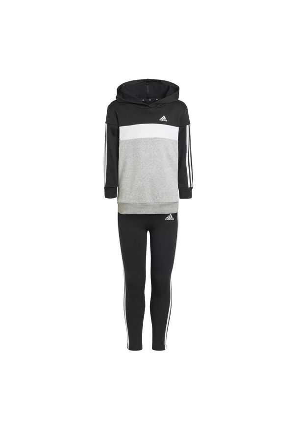 Adidas - Dres adidas dziecięcy 3-Stripes Tiberio czarny szary biały. Okazja: na uczelnię, na co dzień. Kolor: czarny. Materiał: poliester. Styl: casual, sportowy