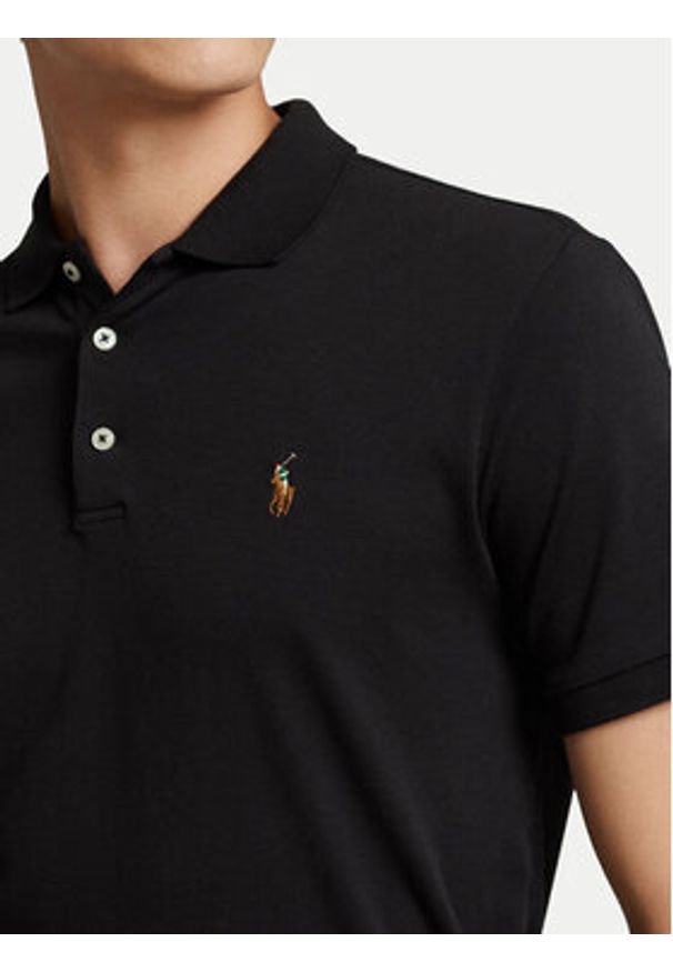 Polo Ralph Lauren Polo Ssl 710713130001 Czarny Slim Fit. Typ kołnierza: polo. Kolor: czarny. Materiał: bawełna