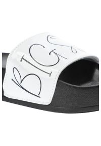 Big-Star - Białe Klapki Big Star Modne Buty Na Lato. Okazja: na plażę. Kolor: biały. Wzór: nadruk. Sezon: lato #5