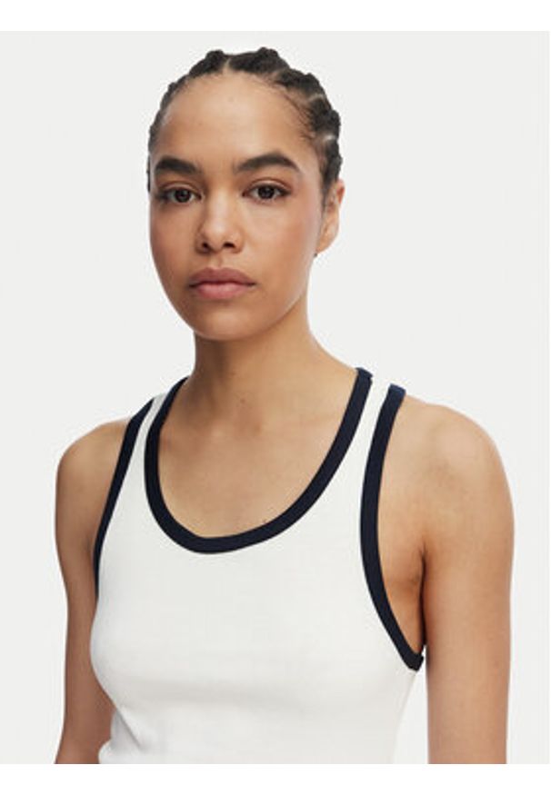 TOMMY HILFIGER - Tommy Hilfiger Top UW0UW06308 Biały Regular Fit. Kolor: biały. Materiał: bawełna