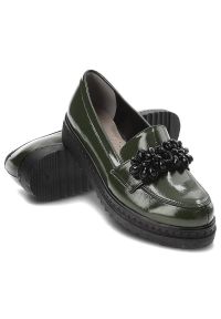 Zielone Półbuty Armodo Skórzane Eleganckie Buty. Kolor: zielony. Materiał: skóra. Szerokość cholewki: normalna. Styl: elegancki #8