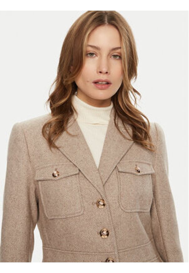 Bruuns Bazaar Marynarka Baki BBW4290 Beżowy Slim Fit. Kolor: beżowy. Materiał: syntetyk