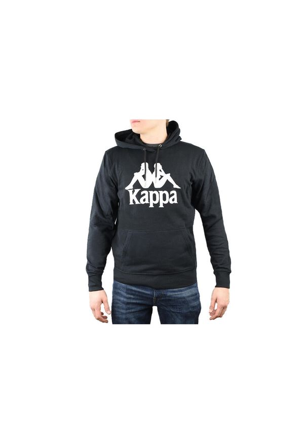 Kappa Taino Hooded, męska bluza sportowa, Czarne. Kolor: czarny. Materiał: bawełna. Sport: fitness, bieganie