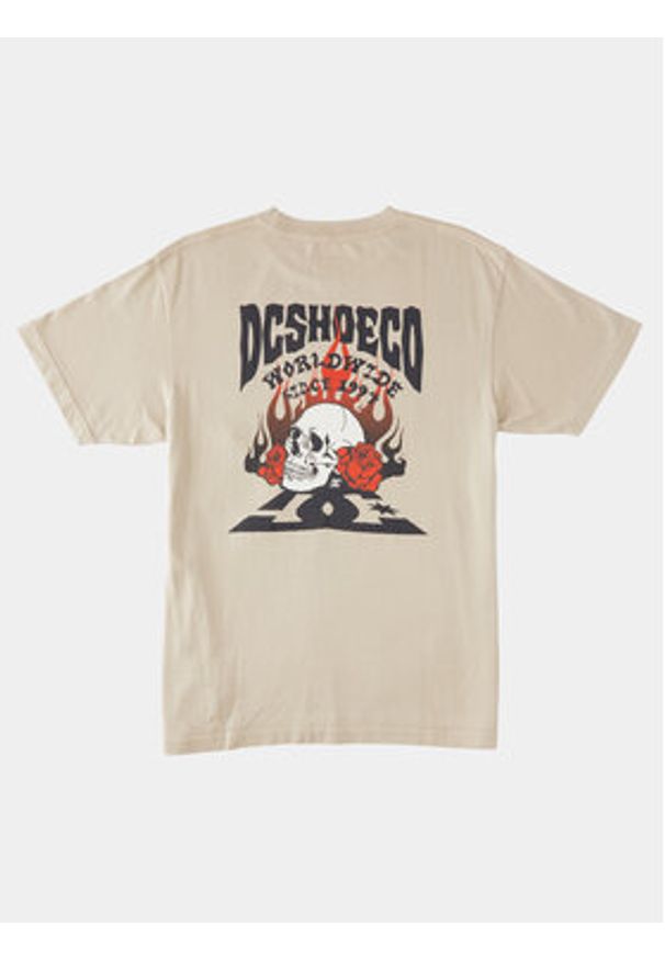 DC T-Shirt Defiant Tees ADYZT05309 Beżowy Regular Fit. Kolor: beżowy. Materiał: bawełna