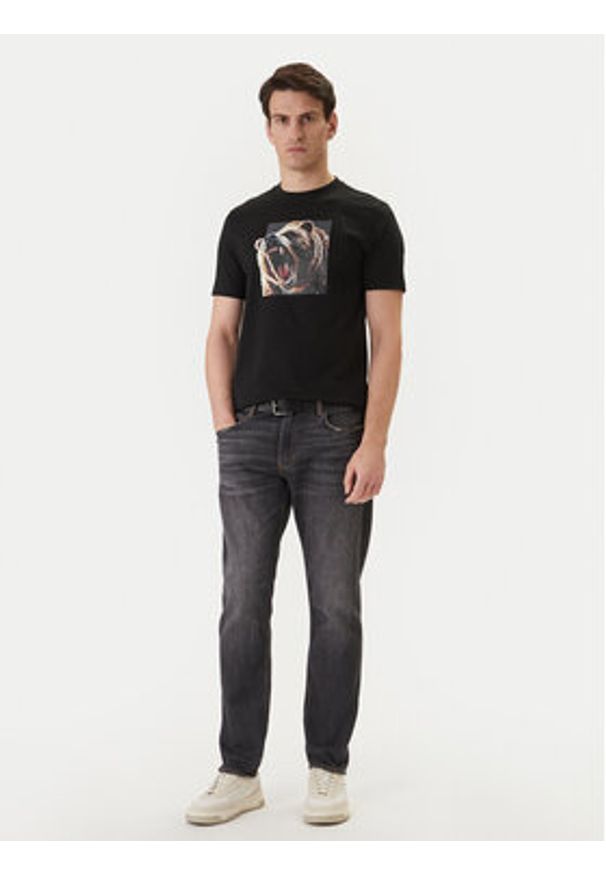 BOSS T-Shirt Dobermann 50558965 Czarny Regular Fit. Kolor: czarny. Materiał: bawełna