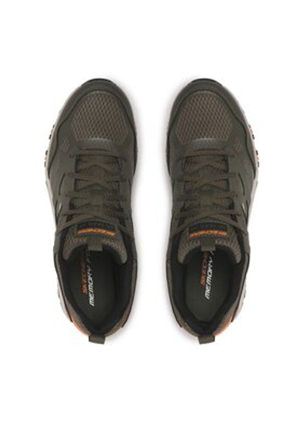 skechers - Skechers Półbuty Hillcrest 237265/OLV Zielony. Kolor: zielony. Materiał: skóra
