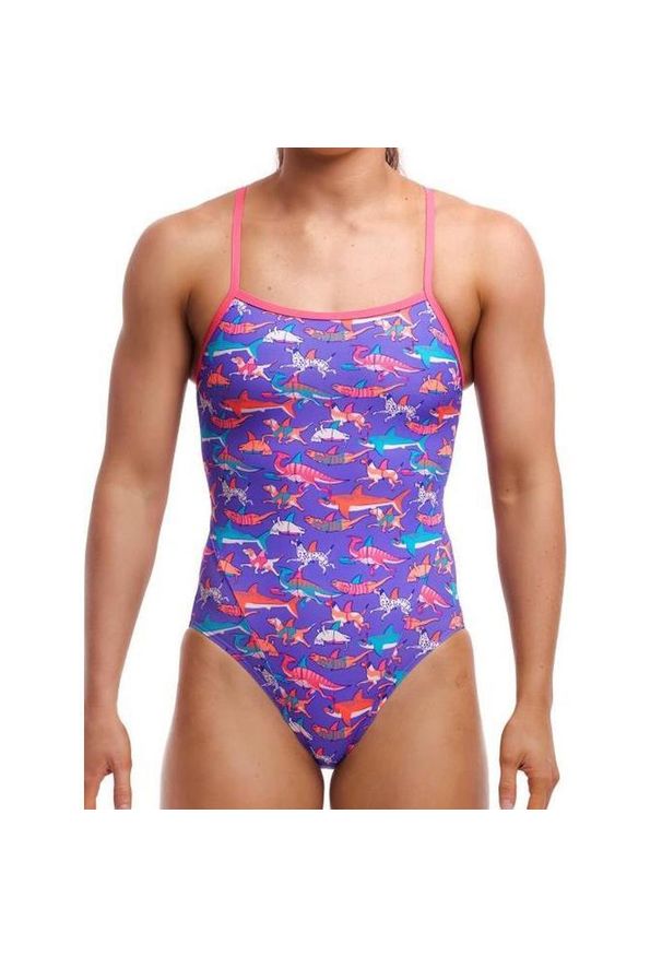 Strój do pływania FUNKITA Doggie Paddle - Single Strap. Kolor: niebieski